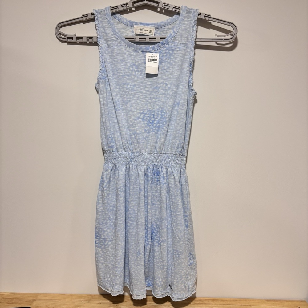 Abercrombie & Fitch Mini Dress Sky Blue Elastic Waist Women's Size X-Small‎